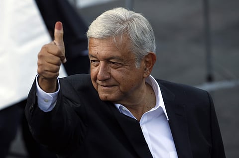 Presidential candidate Andres Manuel Lopez Obrador, of the MORENA party, during general election in Mexico City. (AP)