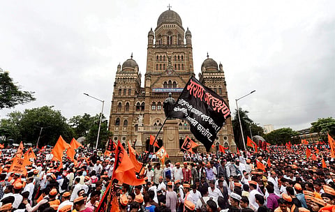 The Maratha Kranti Morcha protestors in Mumbai (File photo | PTI)