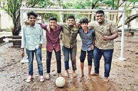 Abhimanyu during the football match organised by KSU