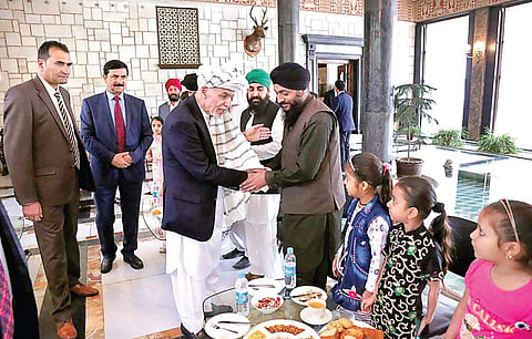 Afghanistan Sikhs greet President Ashraf Ghani on Eid. Only about 1,500 Sikhs are left in Afghanistan now.