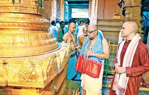 New Hyderabad High Court Justice Thottathil B Radhakrishnan prays at Tirumala