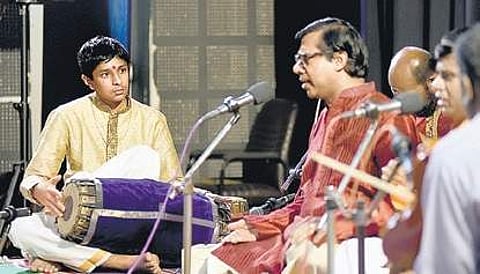 Manish played the mridangam to KN Shashikiran’s renditions Martin Louis