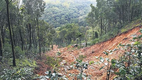 Landslide at Sitharam Patti near Kalur village in Kodagu