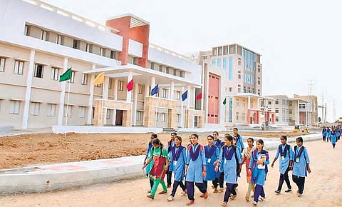 Located 3 km away from town, Gajwel’s Girls’ Education Hub houses students from districts across State | Express