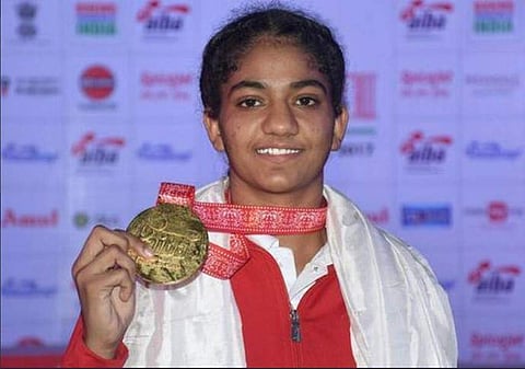 Nitu claimed her second successive gold at the world youth boxing championships (Photo | Twitter/BFI)