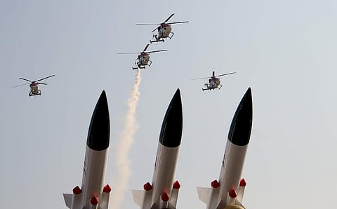 Indian Air Force's Saarang team at Aero India 2017 in Bengaluru on Thursday. (File Photo | Pushkar V)