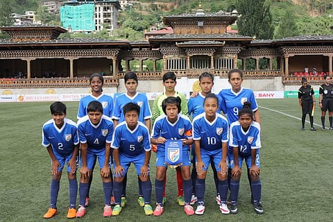 Indian U-15 Women steam past Sri Lank score 12 goals. (Photo | Twitter/@IndianFootball)