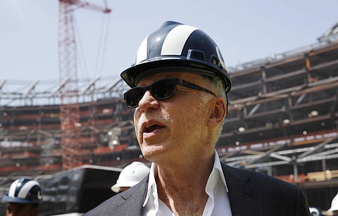 n this file photo dated Thursday, June 14, 2018, Los Angeles Rams owner Stan Kroenke tours the team's new NFL football stadium, in Inglewood, Calif. USA. | AP