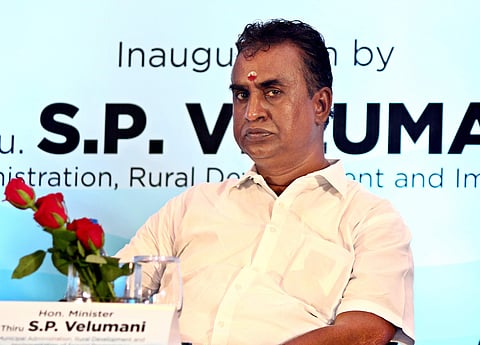 S P Velumani, Minister of Muncipal Administration Rural Development. (Photo | EPS)