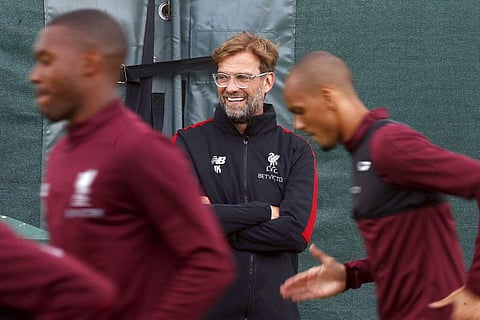 Liverpool manager Jurgen Klopp during a training session at Melwood Training Ground in Liverpool | AP