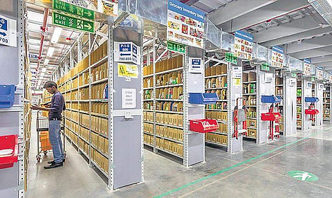 Amazon’s fulfilment centre which was opened near Attibele on Tuesday | Express