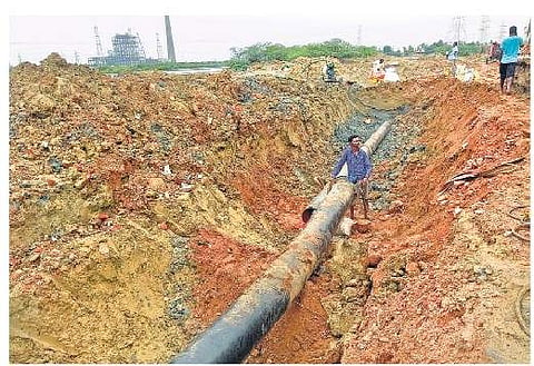 Pipeline-laying work underway in the Ennore creek area | express