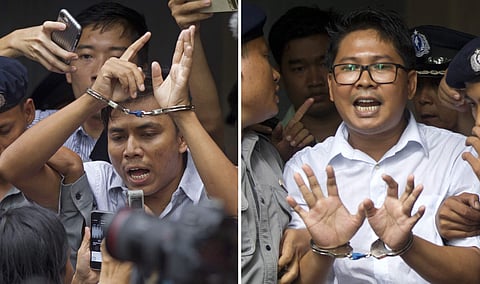 Reuters reporters Wa Lone, 32, and Kyaw Soe Oo, 28, were convicted on September 3 (Photos | AP)