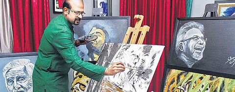 Dr Sudhan Christudas has 500 paintings in his collection Debadatta Mallick
