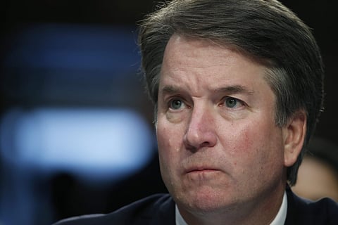 In this Sept. 6, 2018, file photo, President Donald Trump's Supreme Court nominee, Brett Kavanaugh testifies before the Senate Judiciary Committee on Capitol Hill in Washington, for the third day of his confirmation hearing to replace retired Justice Anth