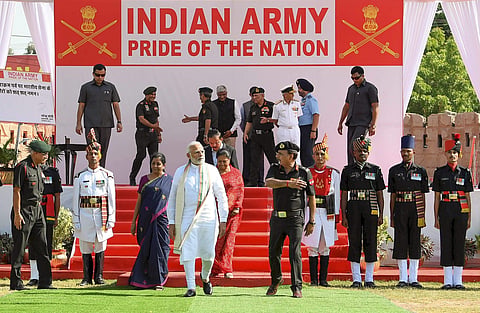 Prime Minister Narendra Modi attends the 'Parakram Parv' celebrations in Jodhpur Friday Sept 28 2018. (PIB Photo)