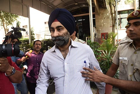 Promoter of Religare Enterprises and the Fortis Healthcare hospital chain Shivinder Mohan Singh, being taken to Court by Economic Offences Wing of the Delhi Police officers from EOW office, Mandir Marg in New Delhi in January, 2024.