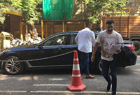 Businessman Raj Kundra arrives at the ED office in Mumbai (Photo| ANI)