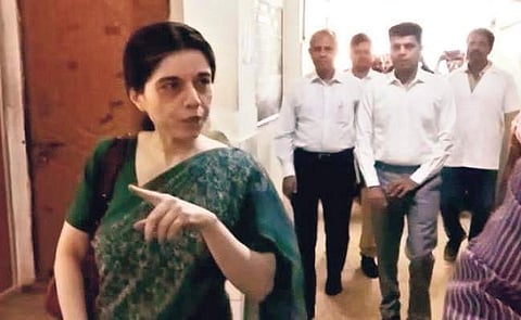 IAS officers Shalini Pandit, VK Pandian and Ashok Meena in Deogarh DHH