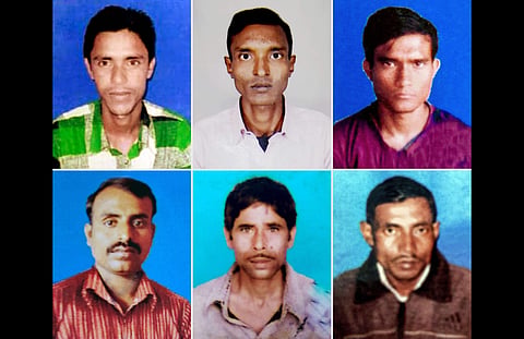 (Clockwise from top left) Kamaruddin Seikh, Jahiruddin Seikh, Rafikul Seikh, Naimuddin Seikh, Rafik Seikh and Murshelim Seikh were labourers from Murshidabad district of West Bengal who were allegedly killed in a militant attack in south Kashmir's Kulgam
