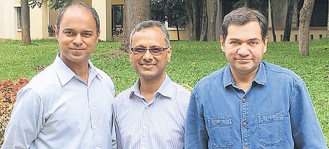(L to R) Vishnu Raned, Manish Gupta and Ashish Vikram — the founders of Videoken | Express