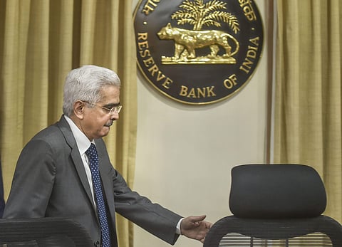 Reserve Bank of India RBI Governor Shaktikanta Das arrives for the RBI's fourth bi-monthly monetary policy review meeting of 2019-20 in Mumbai. (Photo | PTI)