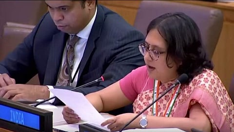 First Secretary in India's Permanent Mission to the UN Paulomi Tripathi. (Youtube Screengrab)