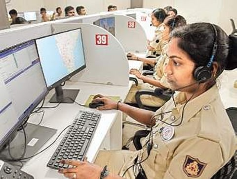 The 112 helpline command centre set up on MG Road | Nagaraja Gadekal