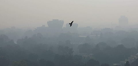 Smog covers Delhi’s skyline on Friday morning. The city has been battling air pollution with the onset of winter (Photo | EPS, Shekhar Yadav)