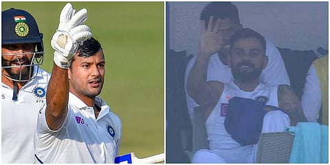 Mayank Agarwal had an interesting conversation with his captain during his marathon innings at Indore. (Photos | PTI, Twitter)