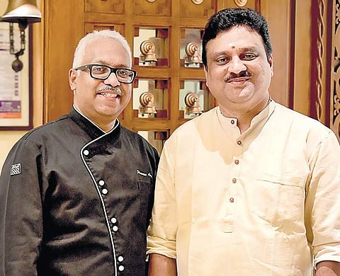 Chef Praveen Anand (left) and Abaji Rajah Bhonsle Meghana Sastry