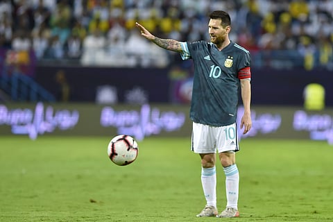 Argentina's Lionel Messi during a friendly against Brazil at King Fahd stadium in Riyadh, Saudi Arabia. (Photo | AP)