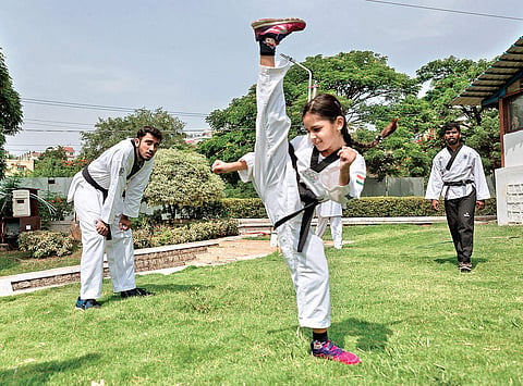 Myra shows a perfect kick