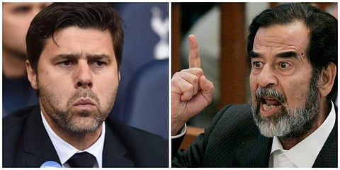 Argentine manager Mauricio Pochettino (L) and Saddam Hussein. (photos | Agencies)