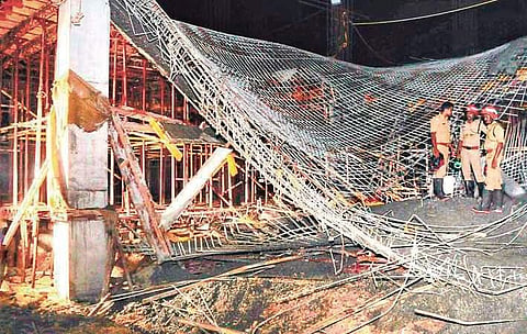 The portion of the cancer research centre which collapsed on Monday | FILE PIC