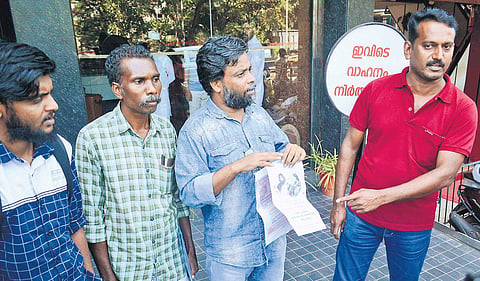 Human rights activist C P Rashid, who is demanding withdrawal of UAPA charges against political activists, speaking to reporters in Kozhikode | Manu R Mavelil