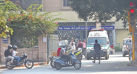 View outside Tis Hazari court, where clashes first took place. (Photo | EPS/Arun Kumar)