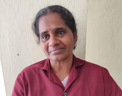 Andhra Pradesh Satyavathi wife of Chodavarapu Suryanarayana who got killed in the hands of Killer Simhadri. (Photo | EPS)