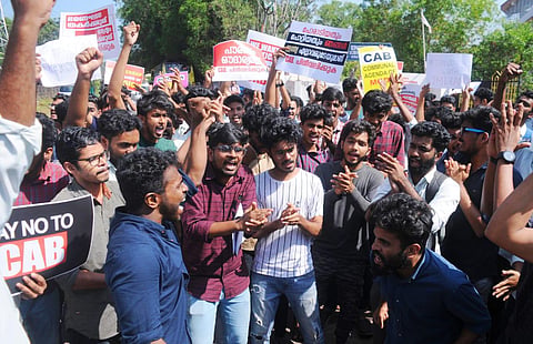 CUSAT students protesting against the Citizenship Act (Photo | A Sanesh, EPS)