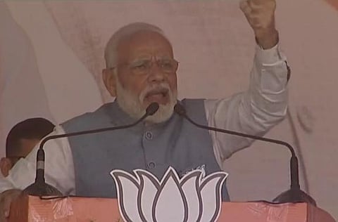 PM Narendra Modi addressing a poll rally in Jharkhand (Photo | Twitter)