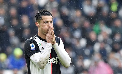 Juventus' Cristiano Ronaldo reacts during the Italian Serie A soccer match between Juventus and Sassuolo at the Allianz Stadium in Turin, Italy, Sunday, Dec. 1, 2019. (Photo | AP)