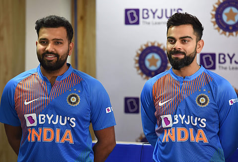 Indian cricket team captain Virat Kohli and batsman Rohit Sharma. (Photo | PTI