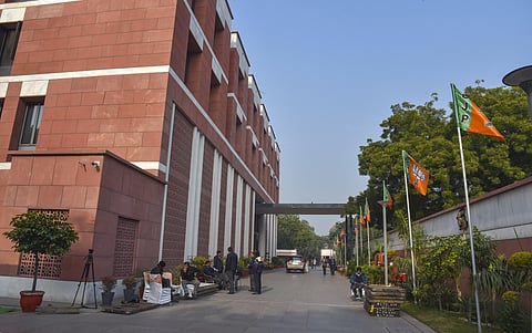 A view of BJP headquarters ahead of Jharkhand polls results in New Delhi Monday Dec. 23 2019. (Photo | PTI)