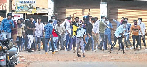 Photo released by police of vandalism in Mangaluru, allegedly by protesters | Express