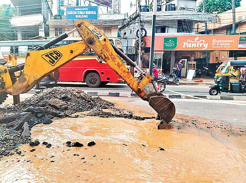 As soon as the leak in a 900-mm premo pipe in Ambalamukku Junction was detected on Monday evening, the Kerala Water Authority initiated repair works and work was completed onTuesday