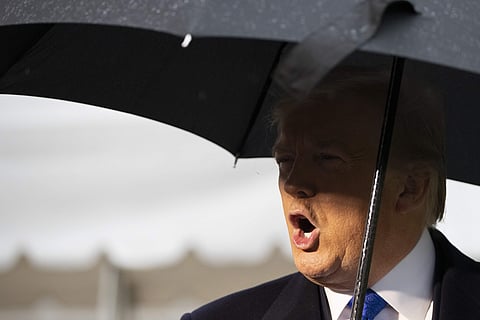 US President Donald Trump speaks with reporters on the South Lawn of the White House. (Photo| AP)