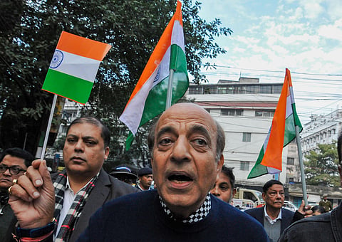 Trinamool Congress leader and former MP Dinesh Trivedi participates in a march to support the students of St. Xavier's College to show solidarity with students of Jamia Millia Islamia and Aligarh Muslim University in Kolkata Monday, December 2019. (Photo