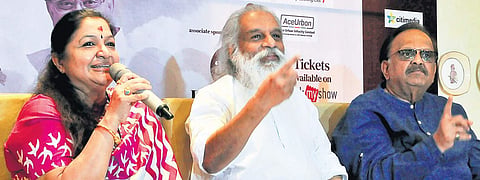 Singers KS Chitra, KJ Yesudas and SP Balu at Legends Live in Concert curtain raiser event S Senbagapandiyan