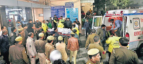 The Unnao rape survivor arrives at the Safdarjung Hospital in New Delhi on Thursday. (Photo| Arun Kumar, EPS)