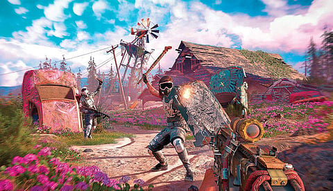 A colourful Post-Apocalyptic World vs a Zombie Battle Arena